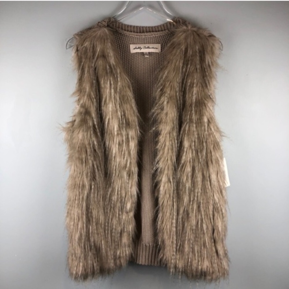 Sebby Collection Faux Fur Vest